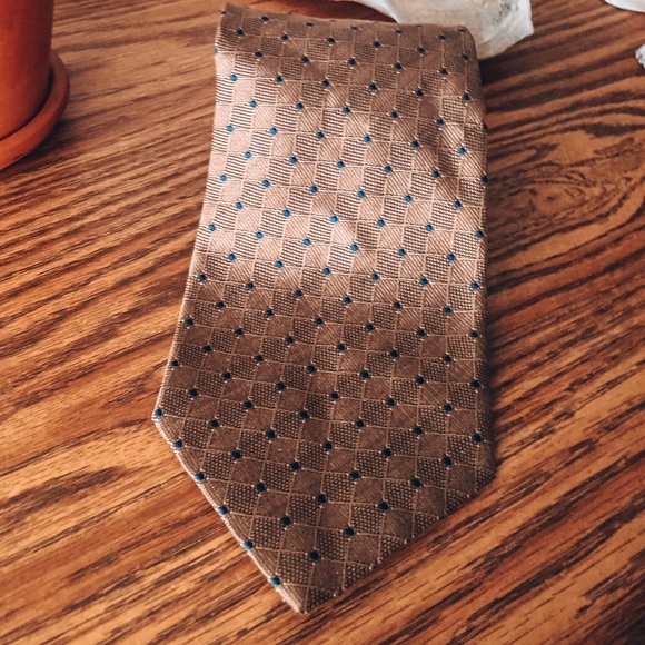 Brown and Blue Patterned Valentino Tie - Picture 1 of 4